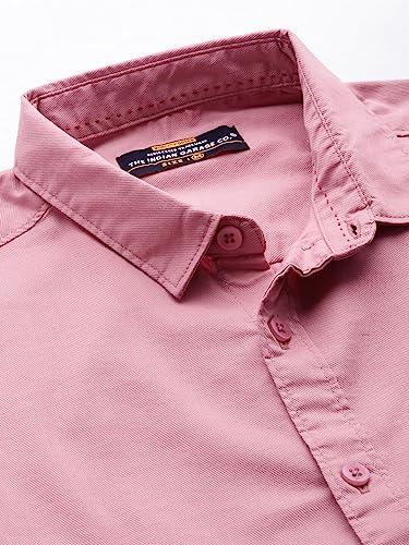 Image of The Indian Garage Co Men Slim Fit Solid Full Sleeves Spread Collar Casual Shirt
