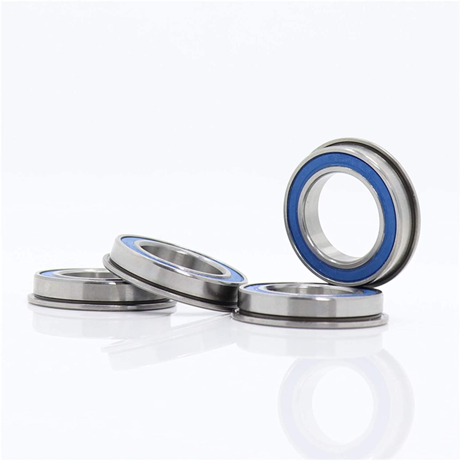 LHNBGTUIW TMP1105 Flange Ball Bearings F6802 2RS Blue Sealed 15x24x5mm ABEC-3 F6802RS Shaft Bearing Parts for Hobby RC Car Truck 4Pcs