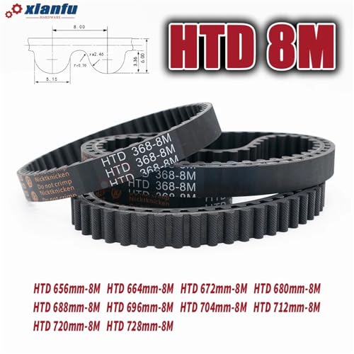 Correa de distribución HTD 8M resistente con ancho de 15 mm para transmisión 6
