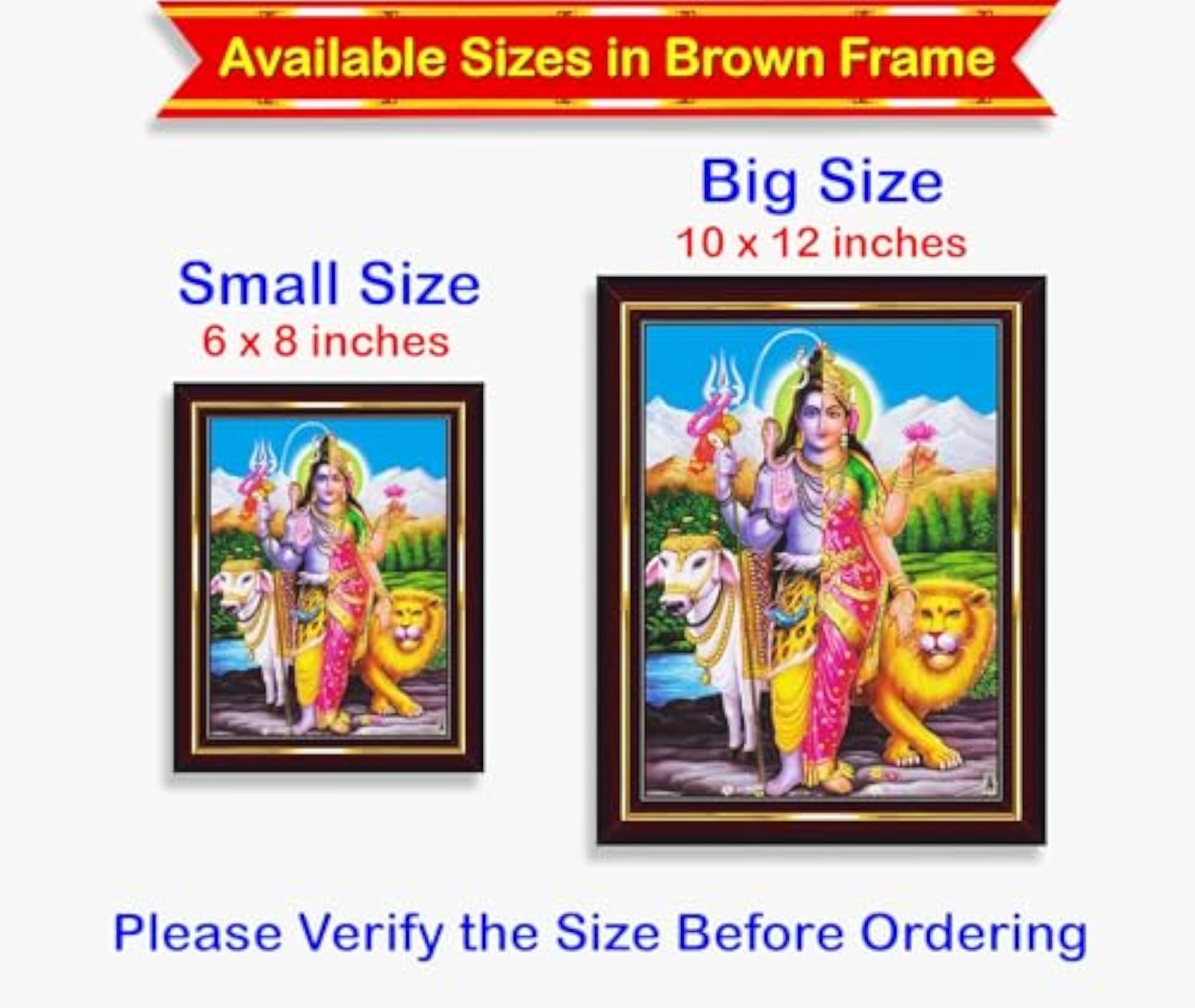 Ardhanarishvara Shiv Parvati Wall Painting, Framed Decor
