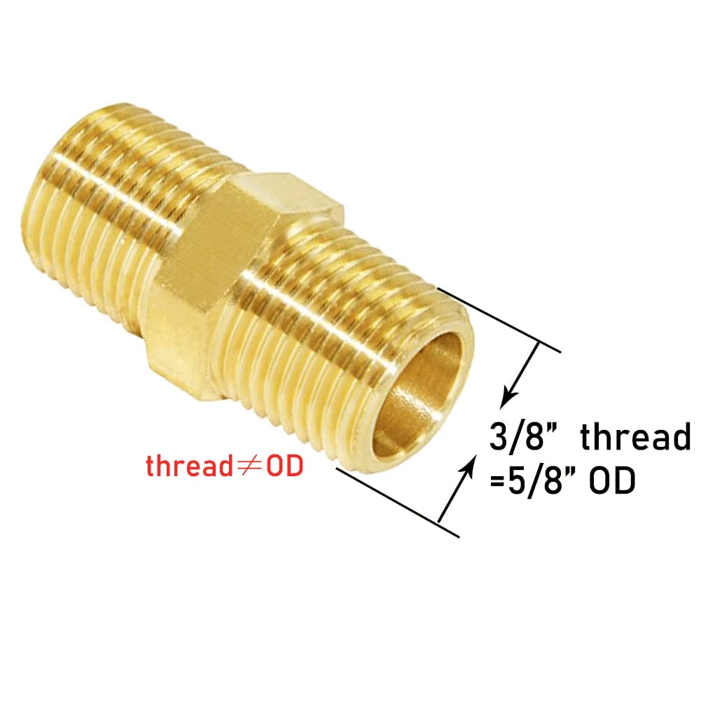 Buy Joywayus Brass Reducer Hex Bushing Reducing Cast Pipe Fitting 1/2 - View #2