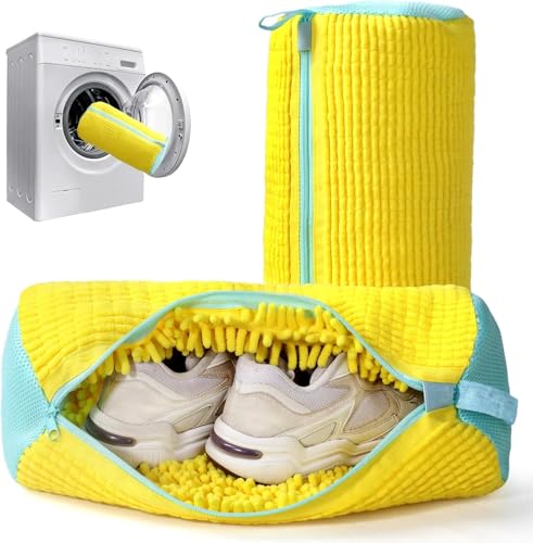 Image of Shoe Washing Machine Bag Laundry Shoe Bag for Washer & Dryer, Reusable with Durable Zipper for Sneakers & Delicates 360 Deep Cleaning Washable Laundry Organizer Bag