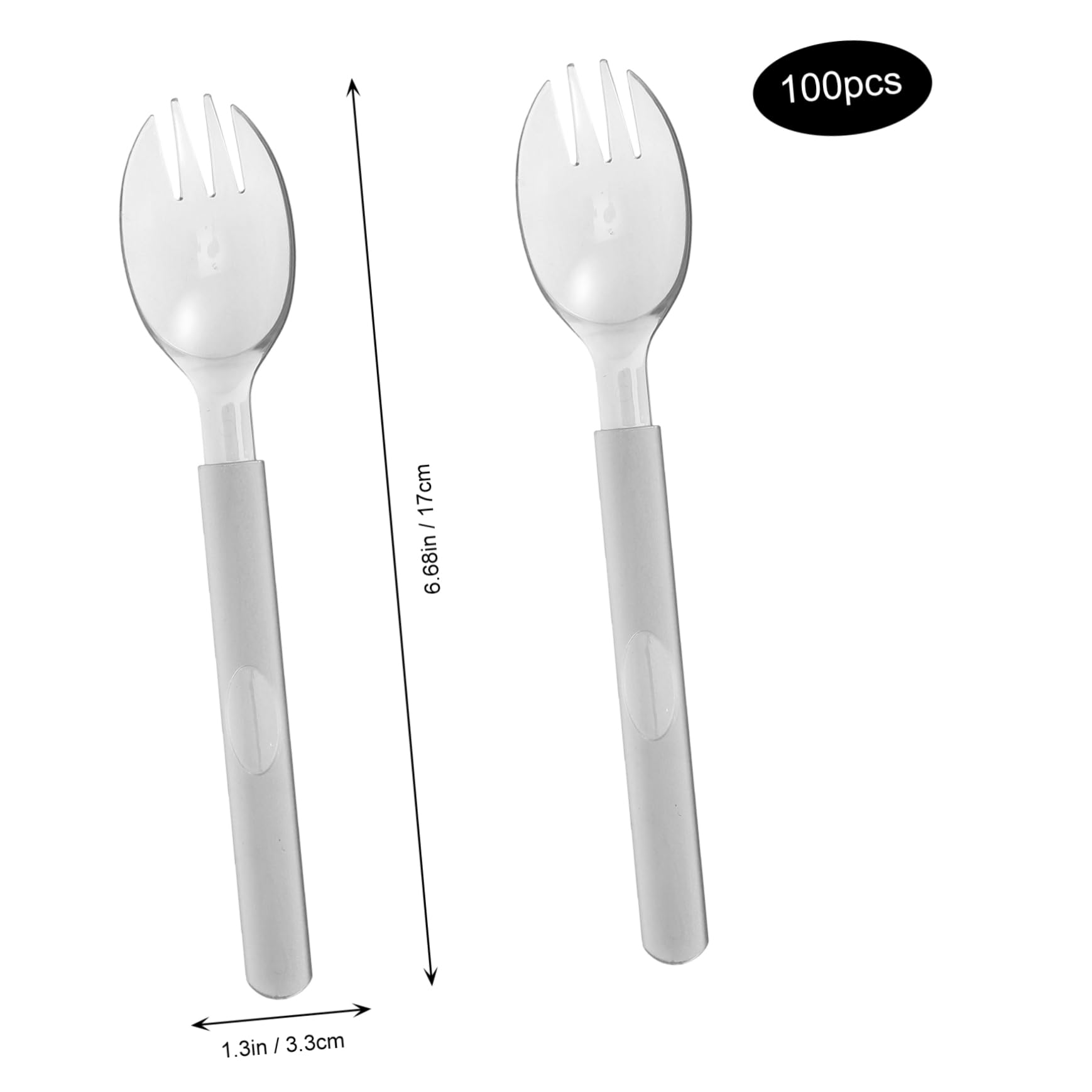 Parliky 100pcs Camping Spoon Fork Set Outdoor Cutlery Spoons Forks Compact Portable Spork for Events Camping