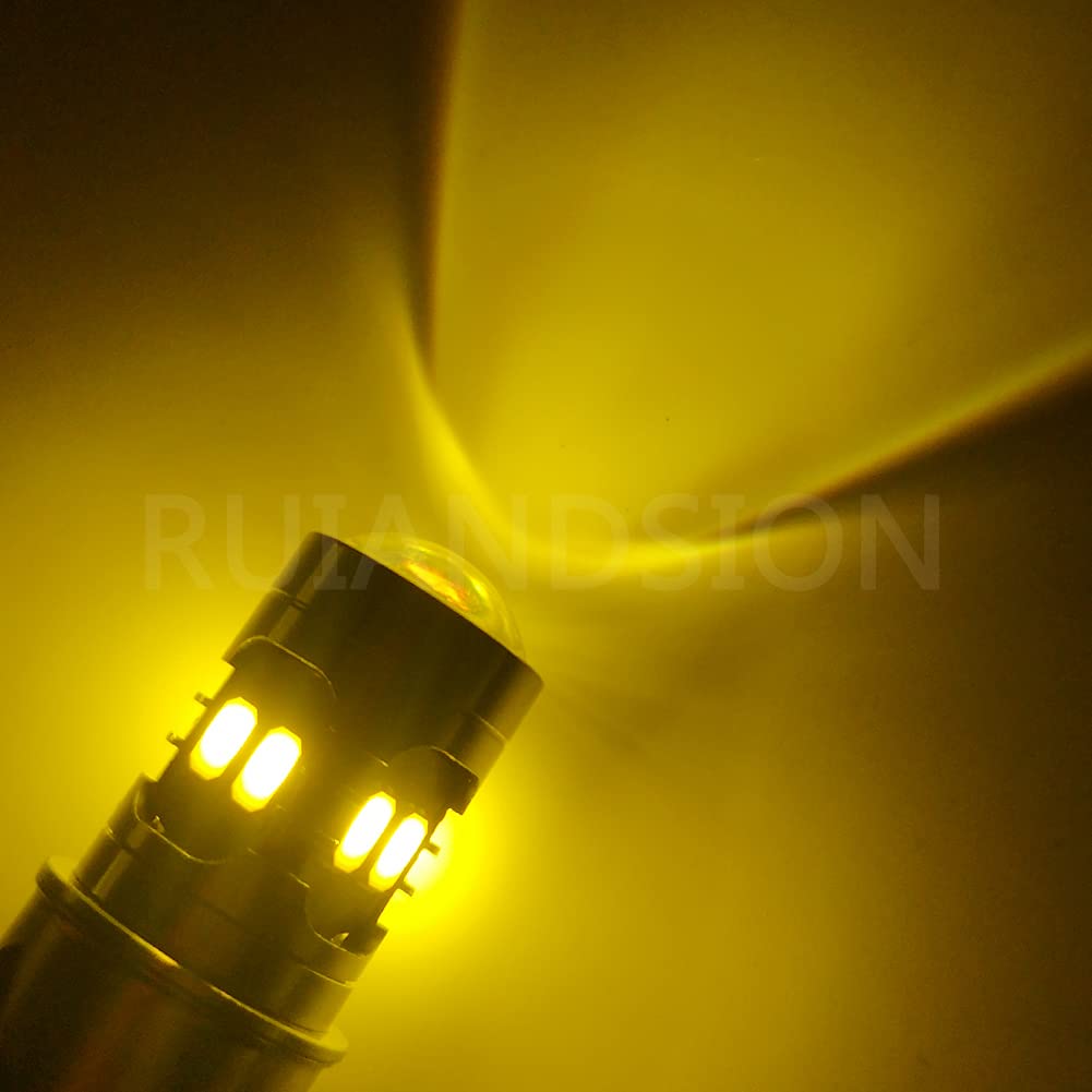 Ampoule LED BA20D Jaune Citron Pour Phare Moto - 6-24V, Faisceau Haut-bas, 600 Lumens