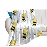 JZemdybill Manta de franela, 1669430637_42-indasil-club-p-pchela-dlya-srisovki-pinterest-43, manta para sofá, cama, oficina, suave y cómoda, sin pelusas