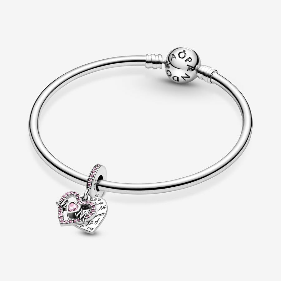PANDORA Heart & Mom Dangle Charm - Compatible Moments Bracelets - Jewelry for Women - Made with Sterling Silver & Cubic Zirconia - With Gift Box - Image 5