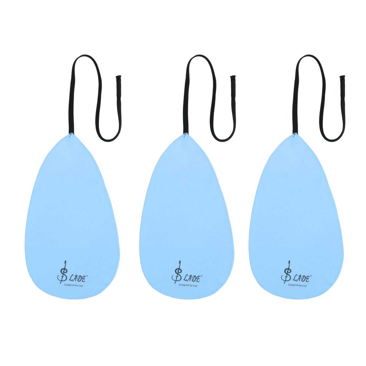 3Pcs Flute Cleaning Cloth for Inside Tube, Clarinet Swab Cloth, A-shaped Design Cleaning Kit Cloth for Piccolo Flute, Sax Saxophone, Musical Instruments,Blue