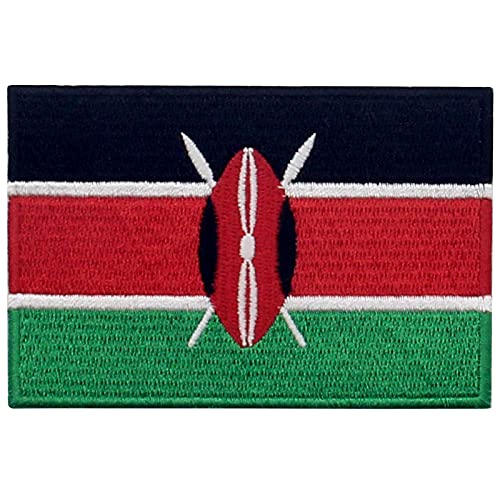 Bandera de Kenia Parche Bordado de Aplicación con Plancha