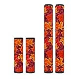 Mintulipy Thanksgiving Fall Maple Leaf Refrigerator Door Handle Covers Set of 4 Keep Appliance Clean for Fridge Microwave Stove Dishwasher Kitchen Decor Accessories