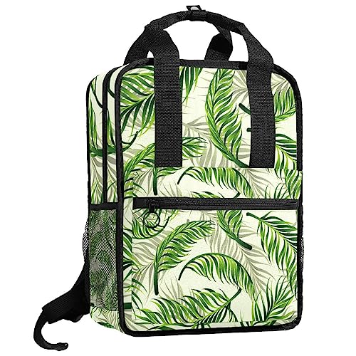 Sac à dos pour garçons au motif feuilles vertes parfait pour l'école et les sorties