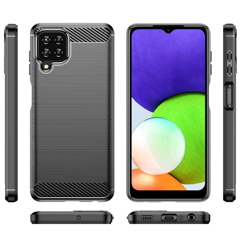 Image of Hybrid Carbon Fiber Back Case for Samsung Galaxy A22 /M32 /F22 /M22 /M32 Prime (Black)