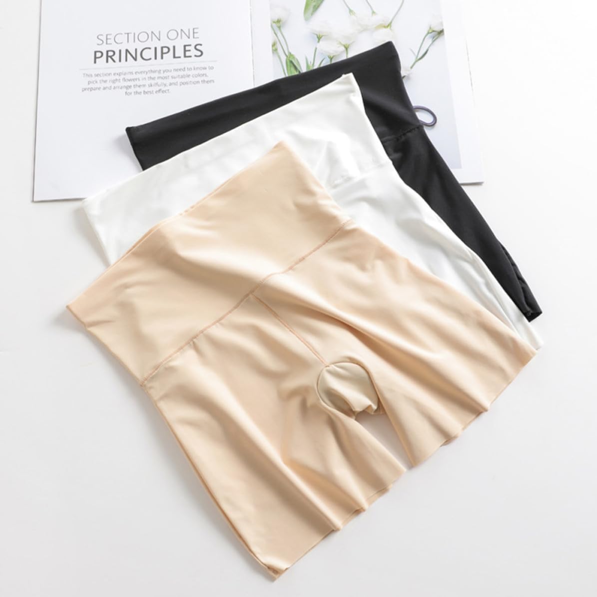 Women's Ice Silk Safety Pants High Waist Breathable Black