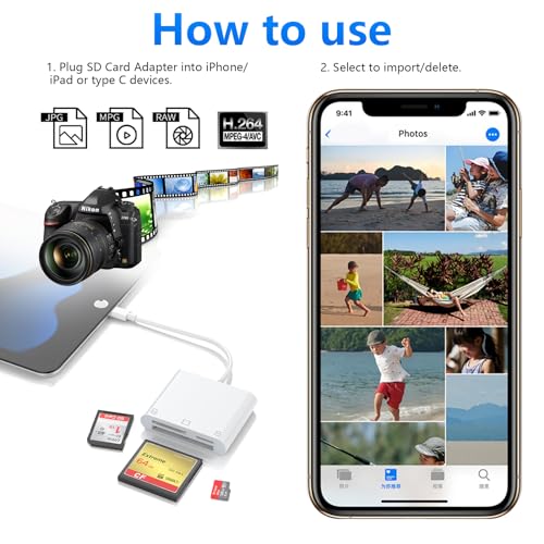 Lecteur de carte SD pour iPhone résolvant le manque d'espace iPad