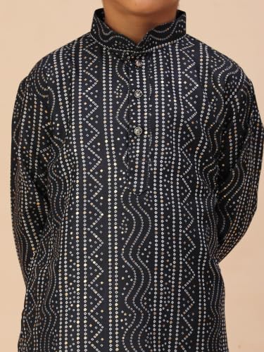 Image of Pro-Ethic Style Developer Kids Boys Kurta Pyjama Set, Festive, Ethnic Wear Set, Cotton, Striped Print (S-295)