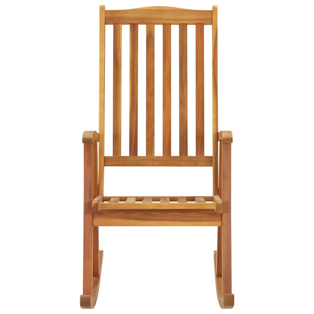 Sedia a dondolo in legno massiccio di acacia, per esterni, per il tempo libero, per terrazze, giardini, ponti