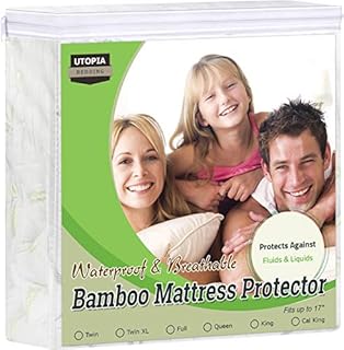 Utopia Bedding Premium Bamboo Waterproof Mattress Protector King 340 GSM, Fits 17 Inches