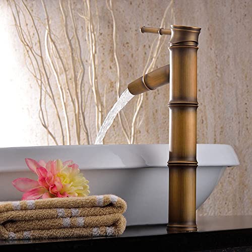 Retro Bronze Basin Mixer Tap Hot & Cold Water Single Hole Fits Inside Diameter 32mm to 40mm, Chrome - Image 2