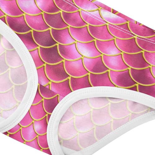 Joisal Mermaid Fish Scales Pink Toddlers Underwear Floral 2t Cotton Cute Panties Girl Colorful Kids Undies Briefs4