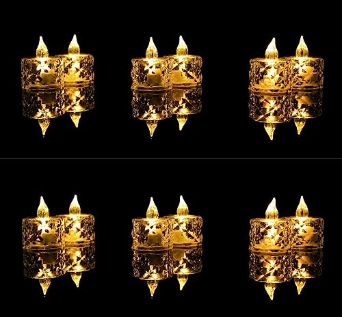 Image of SATYAM KRAFT 48 Pcs LED Tea Light Candles | Flameless, Smokeless Diyas | Decorative Acrylic Crystal Candles for Decoration Setup for Home, Home Decor, Festival Gifting