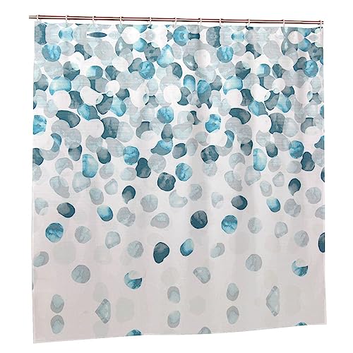 Rideau de douche bleu TOMPPY géométrique imperméable en polyester - 3