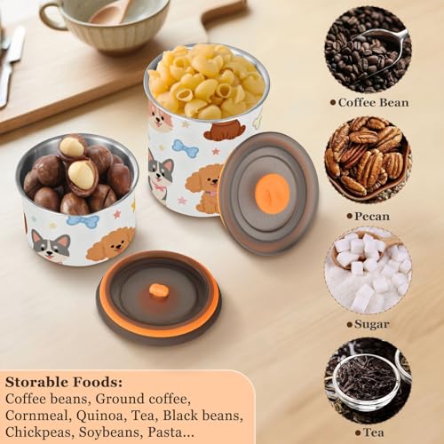 Contenedor para café acero inoxidable con diseño perro marrón miniatura 6