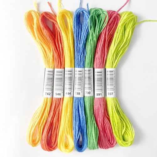 Image of Premium Rainbow Color Embroidery Floss with Cotton for Cross Stitch Threads, Bracelet Yarn, Craft Floss, Embroidery Floss Set (447colors)