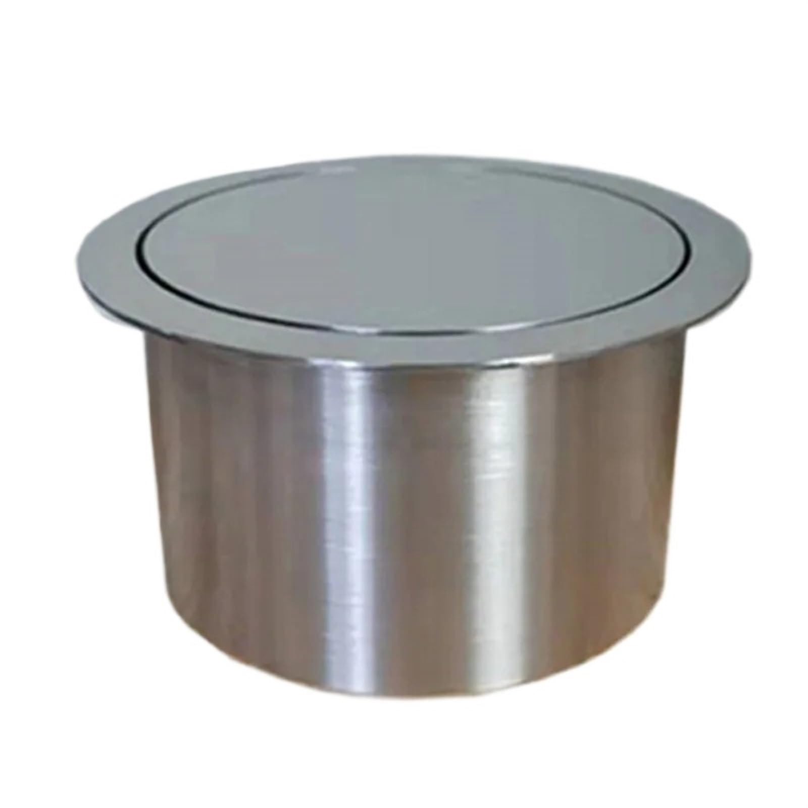 Asdchzen 220Mm Stainless Steel 304 Integrated Trash Can Lid For Kitchen Countertop 200Mm Round Flap Cover Garbage Bin Topper Perfect For Stylish Home Nization,-Talla Única