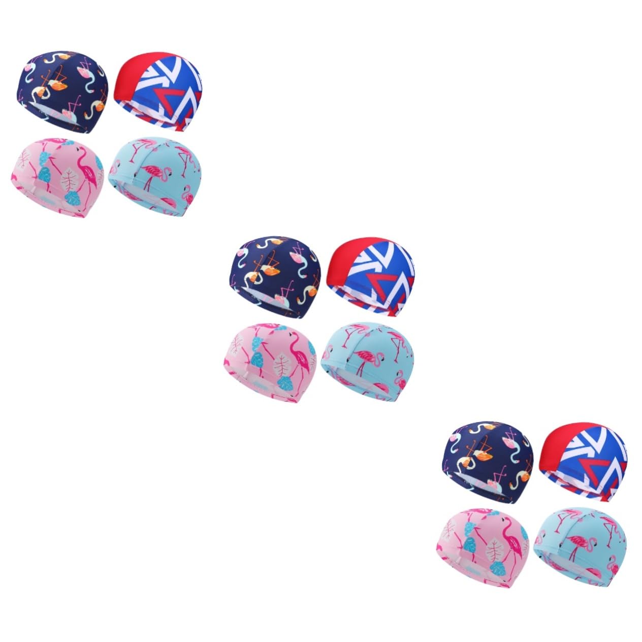 VANZACK 12piezas Gorro De Natación Infantil De Estilo Cartoon Set De Gorro Elástico y Cómodo para Niño Niña y Niñas para Piscina y Actividades Acuáticas