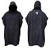 Poncho Changing Robe / Change Robe - Thick Absorbent Terry COTTON - Adjustable Sleeves [CHOOSE COLOR] by Curve (Black)