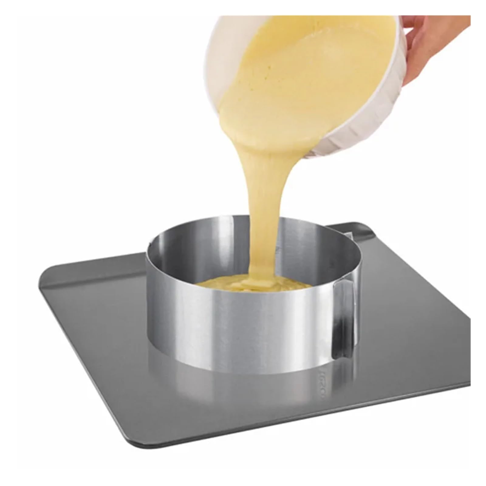 Edelstahl-Mousse-Ring Einstellbare Runde Kuchen Ring Form Versenkbare Mousse Edelstahl Kreis Backen Werkzeuge(Large 16-30cm)