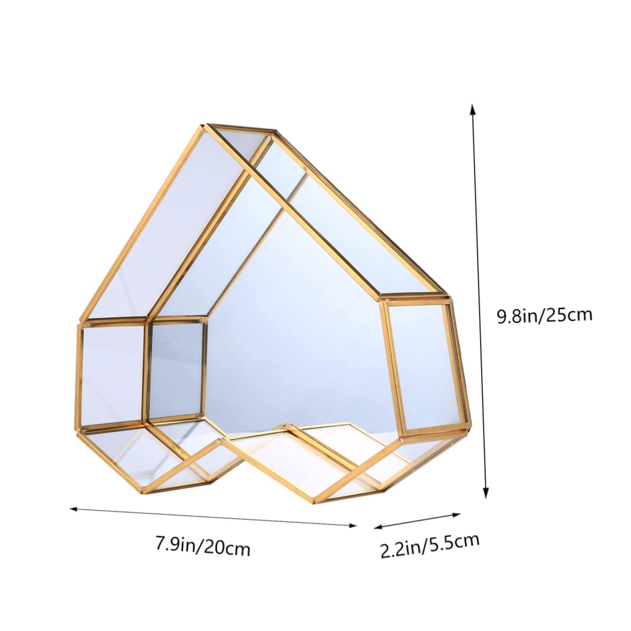 SHERCHPRY Glas Tablett Herzform Vintage Goldener Kupfer Bar Glastablett Kuchen Desserttablett Schmuckhalter Aufbewahrungstablett Für Zuhause Schlafzimmer Wohnzimmer