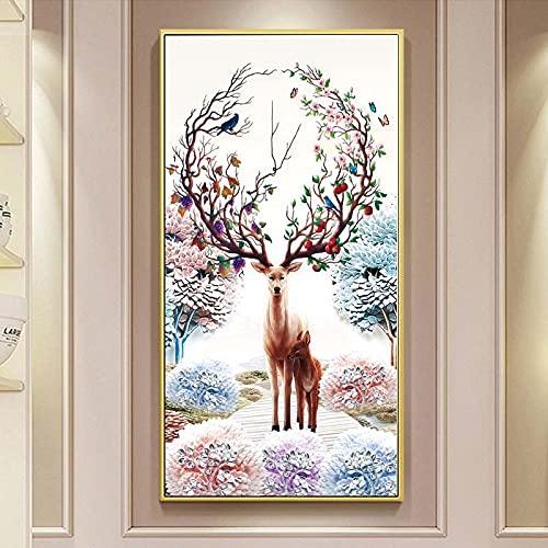 Peinture diamant 5D wapiti anti-stress pour réussir facilement une décoration géante sans peindre