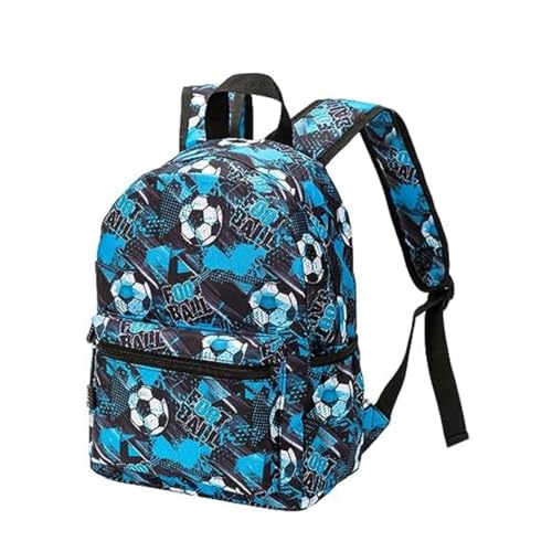 Treer 3D Fußball Rucksack Kinder, Unisex Schulrucksack für Kinder Kinderrucksack Mädchen Jungen Kindergartenrucksack Schulranzen 1-9. Klasse, Schulranzen für Schule Gehen, Reisen (Fußball,M)