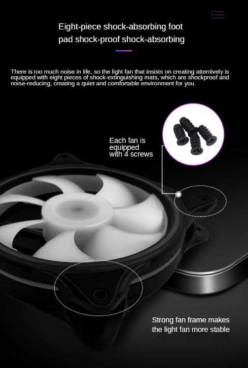 Image of SANCY 120mm RGB Air Cooler Fan for PC Cabinet, Low Noise 4-Pin Computer Case Cooling Fan, High Airflow RGB LED Cabinet Cooler for Gaming Desktop Computer Case & CPU Cooling - Black