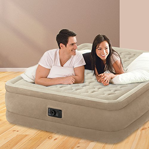 Lit gonflable 2 places Fiber Tech avec matelas plush Intex