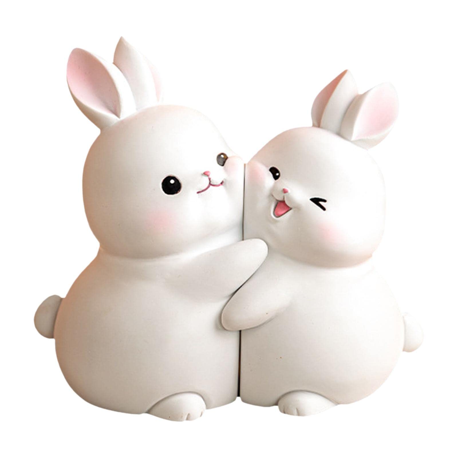 Serre-Livres Lapin 2 Pièces en Résine - Figurine Animal pour Étagères, Organisateur et Support