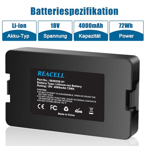 REACELL 18V 4000mAh Akku Kompatibel für Husqvarna Automower 115H/305/310/315/315X (2020), Ersatzakku für Gardena Sileno City/Life, für Gardena sileno minimo 250 Mähroboter – Bild 3
