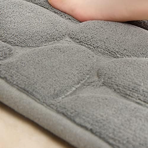 Rutschfeste 50 x 80 CM Badematte und 50 x 40 CM WC Vorleger 2 Teilig Badezimmerteppich Set Weiche Badvorleger mit Kopfsteinpflaster Muster Waschbare Badteppiche für Badezimmer (Grau) – Bild 5