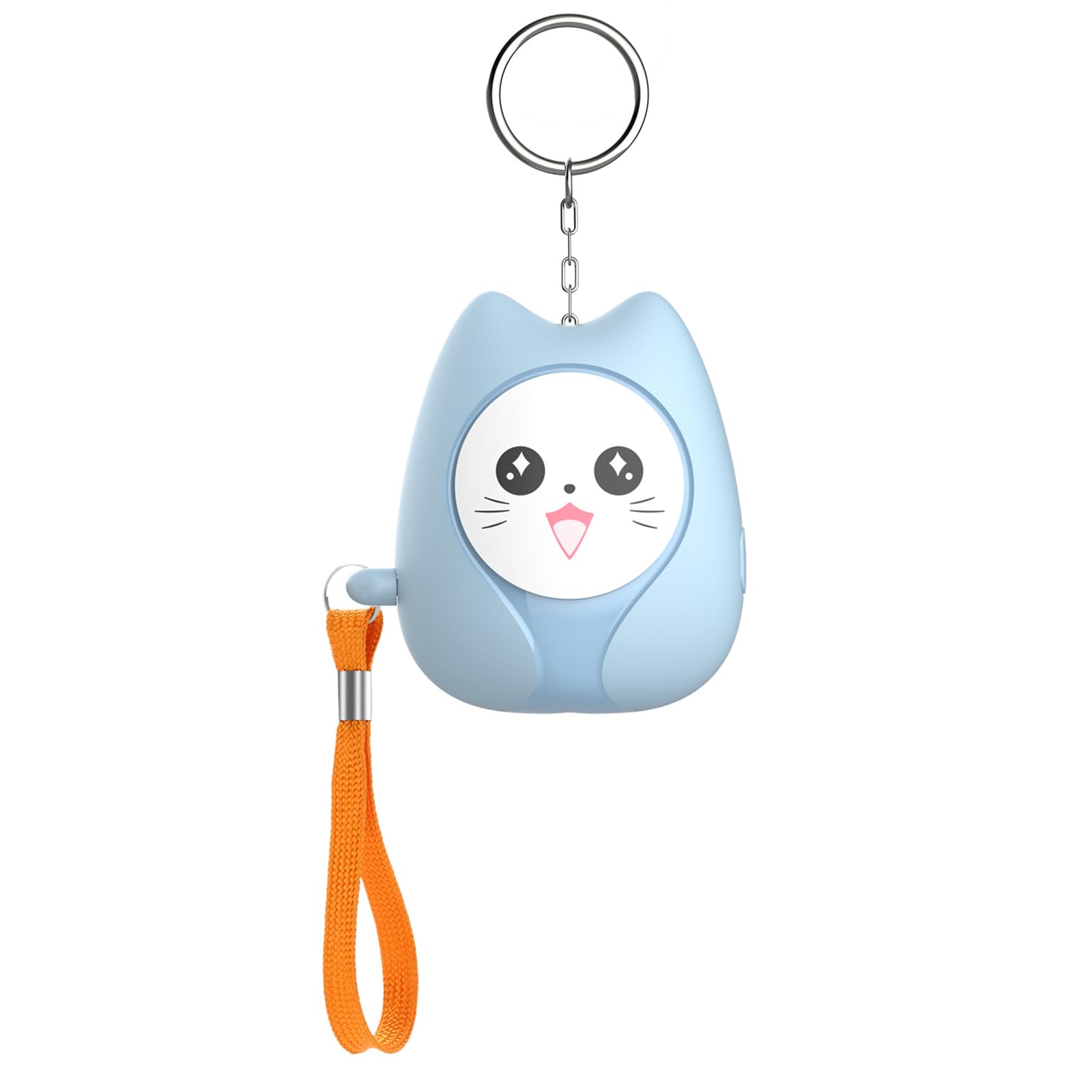 Cat-Shaped Personal Alarm for Women - ersonal Alarms for Women, 130DB Loud Safety Alarm Keychain with LED Flashlight, for Women, Girls, Kids, Elderly (blue)