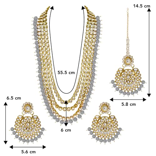 Image of Peora Ethnic Traditional Kundan Bridal Jewelry Set Gift for Women