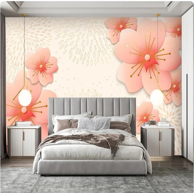 Papier peint 3D fleur mural pour transformer un mur blanc uni