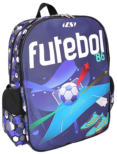Mochila Masculina Infantil LS Futebol 86 Grande Com 4 Divisões - MO4238