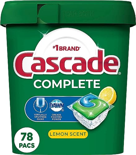 Comparison: Best Soap For Dishwasher 6 Cascade Complete Dishwasher Pods, Dishwasher Detergent, Lemon Scent ActionPacs, Cleaning Supplies, 78 Count