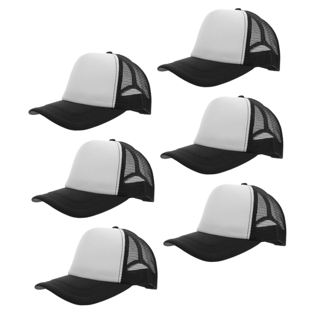 UPKOCH Cappello da Baseball a Rete per Sublimazione Nero, 6 Pezzi