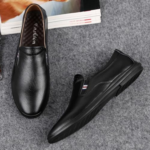 YYSPR Men's Casual Genuine Leather Slip On Penny Loafer Flats Soft Driving Walking Dress Shoes4