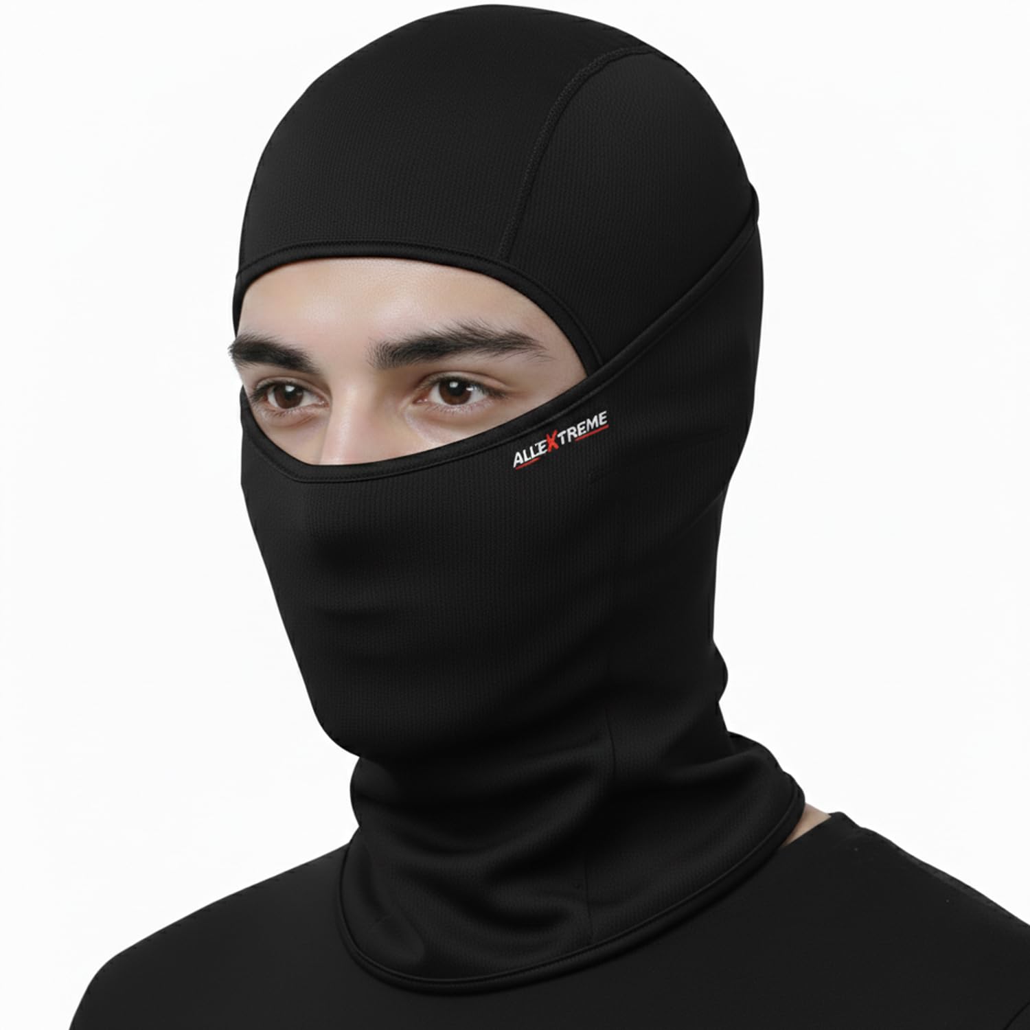 Allextreme Full Face Anti-Pollution Balaclava Full Mask for Men Bikers Helmets Head Cap Riding Dust and UV Protection (Black)