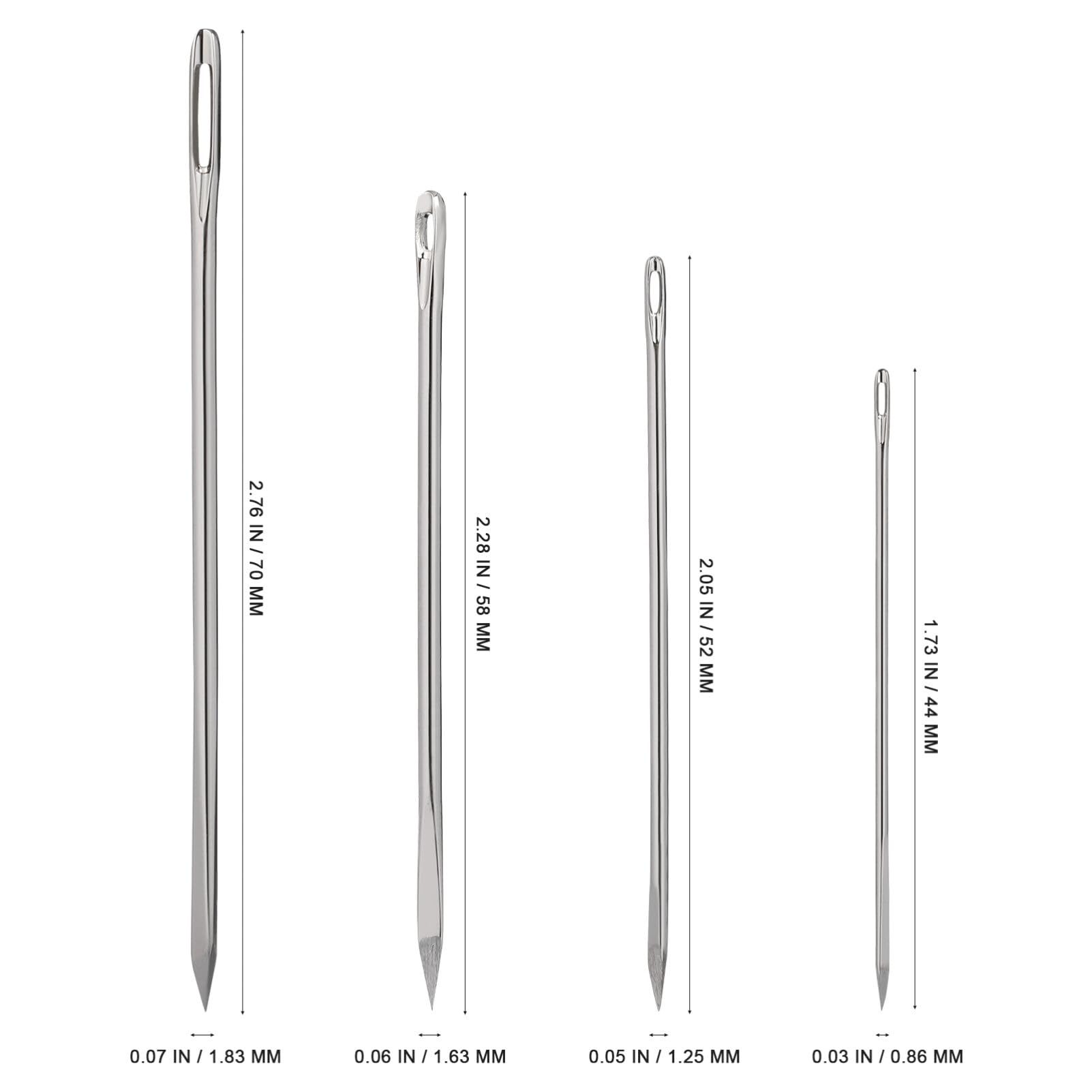 KALLORY 20pcs Triangle Leather Needles Kit for Hand Sewing Yarn Stitch Needles Set Bottle (0.86-1.83mm)