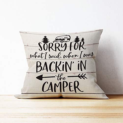 Mancheng-Zi Sorry For What I Said When I Was Backin In The Camper Throw Pillow Case thumb #2