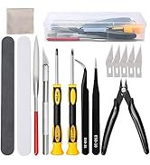 LIFEGOO Gundam Model Tools Kit, 16Pcs Modeler Basic Tools Craft Set with Plastic Tool Case Hobby ...