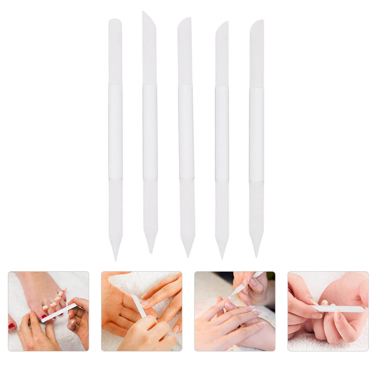 FRCOLOR 20pezzi Limette Per Unghie Vetro Cilindrica Per Manicure e Lucidatura Per Cuticole e Unghie e